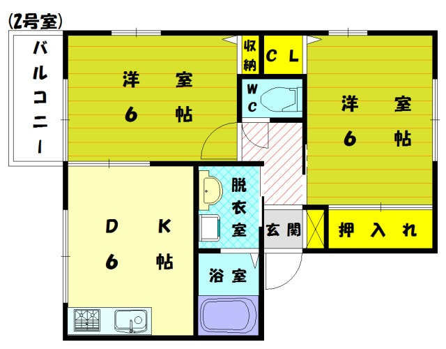 福岡市東区奈多のアパートの間取り