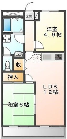 川崎市中原区田尻町のマンションの間取り