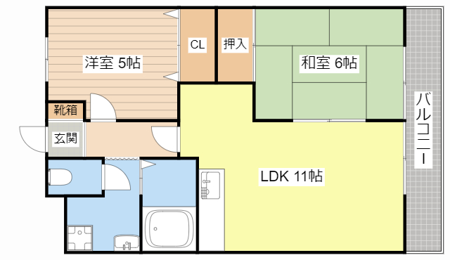 甲賀市水口町虫生野中央のマンションの間取り