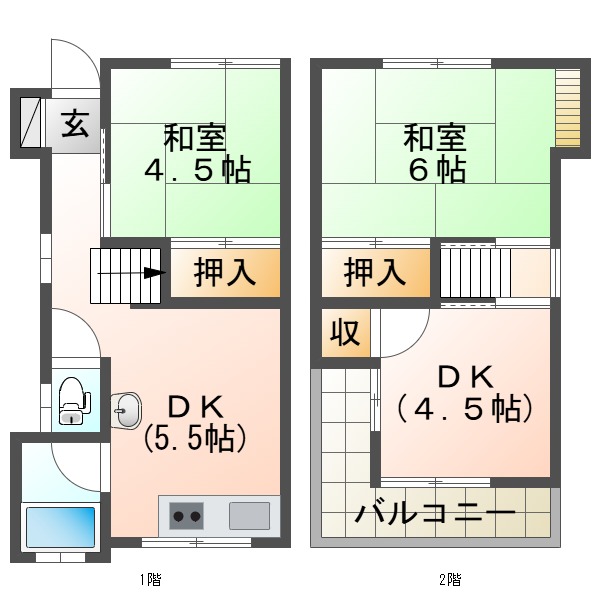 【明石市藤江貸家の間取り】