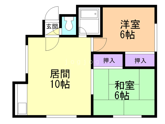 札幌市西区福井のアパートの間取り