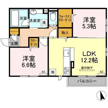 Ｄ－ｒｏｏｍ元町の間取り
