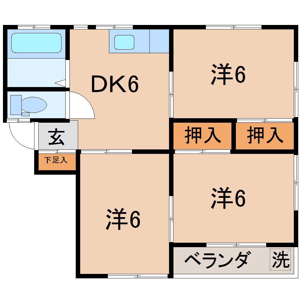 ハイツ向陽2号棟の間取り写真