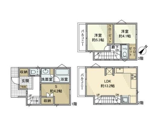 幡ヶ谷戸建の間取り写真