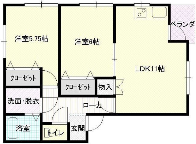ヴィレッチ若松の間取り写真
