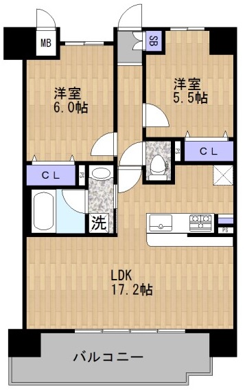 バロンドール京橋の間取り写真