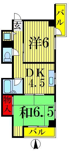 都営大江戸線 森下駅 徒歩7分 5階建 築40年の間取り写真