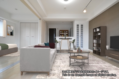 居室・リビング　デジタルモデルルームです。実際のお部屋にモデルルームはござい
