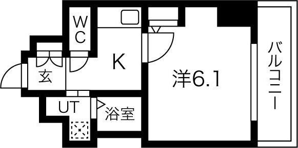 ＪＲ大阪環状線 福島駅 徒歩15分 13階建 築9年の間取り写真