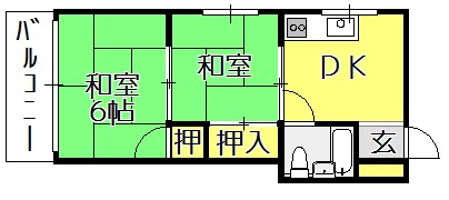 大阪市平野区背戸口のマンションの間取り