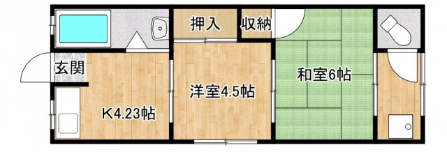 豊中市服部南町のアパートの間取り