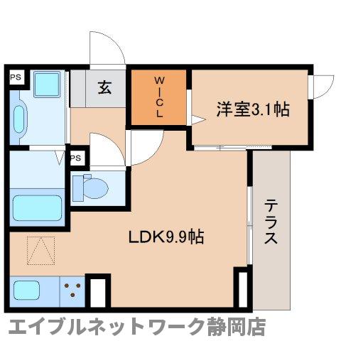 静岡市葵区錦町のアパートの間取り