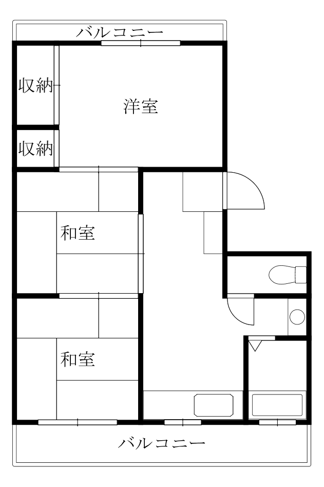 徳島市中島田町のマンションの間取り