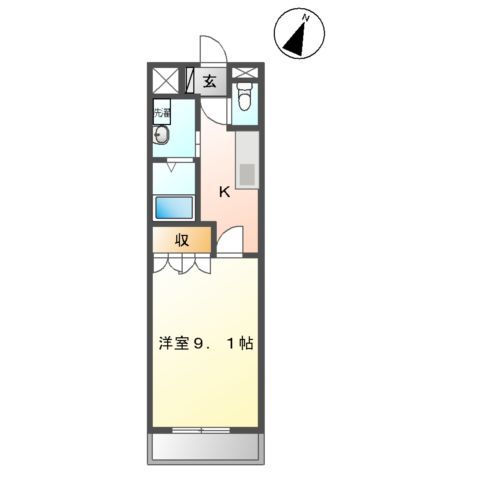 可児市下切のアパートの間取り