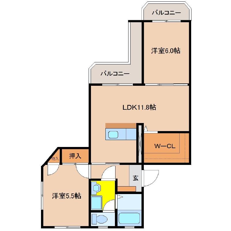 石川コーポ２の間取り