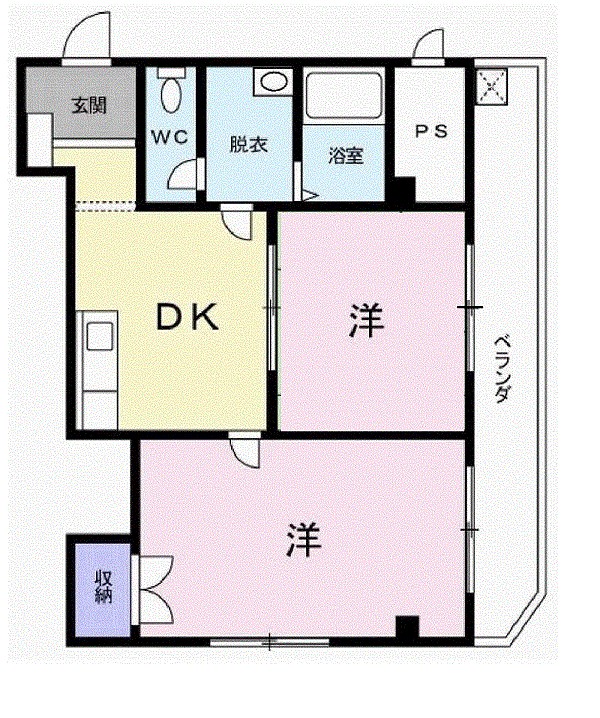 高砂市荒井町蓮池のマンションの間取り