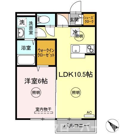 観音寺市昭和町のアパートの間取り