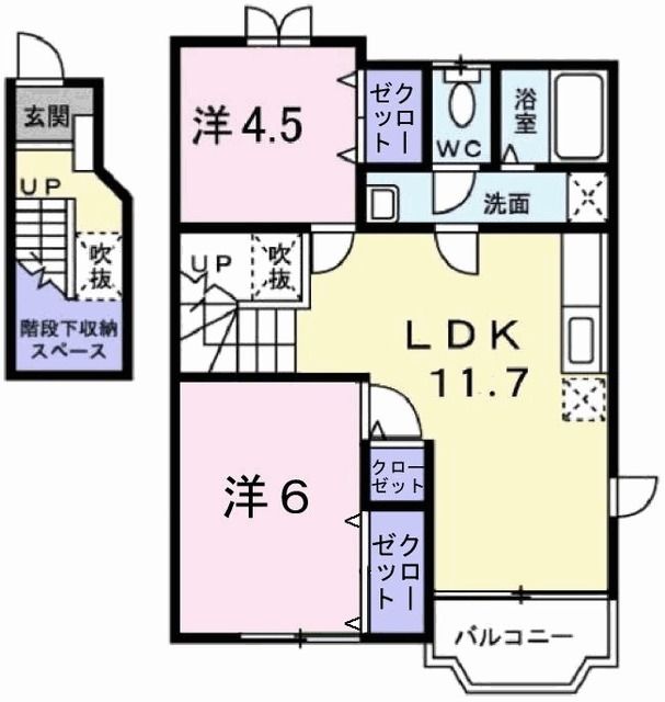 沼津市西添町のアパートの間取り