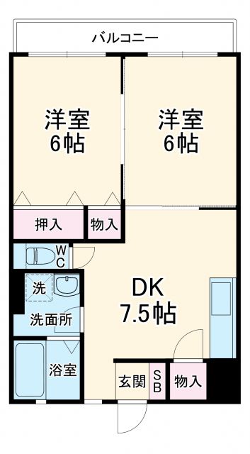 横浜市都筑区南山田町のアパートの間取り