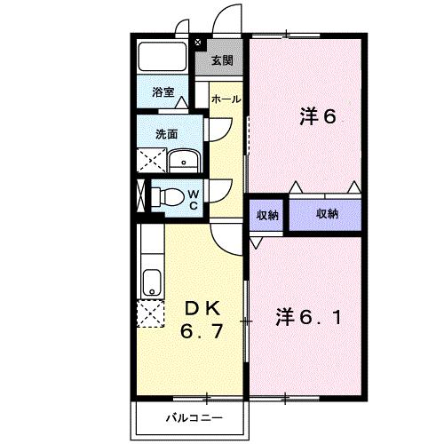 高松市国分寺町国分のアパートの間取り