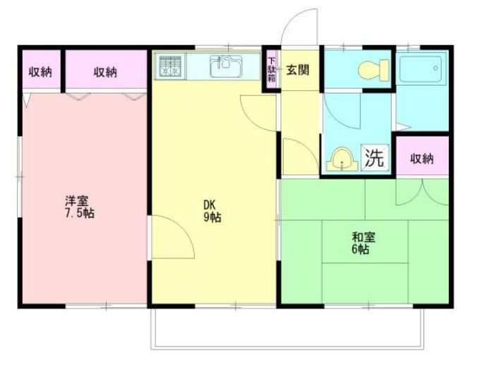 横浜市青葉区柿の木台のアパートの間取り