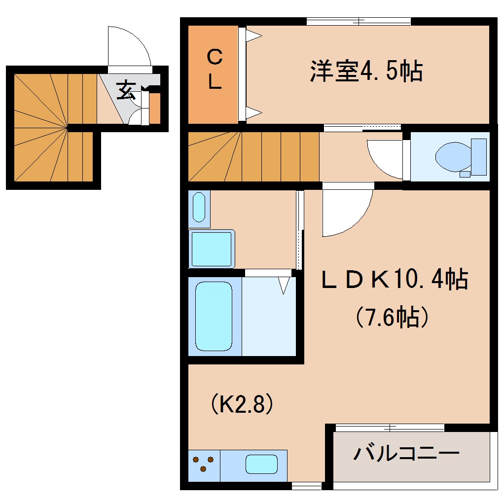 【ミルフィーユ角田の間取り】