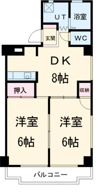 【名古屋市北区山田西町のマンションの間取り】