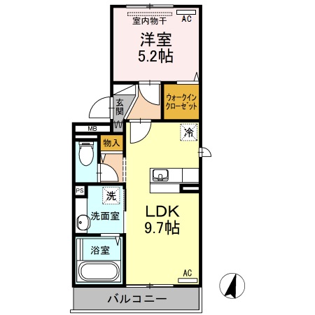 福山市神辺町のアパートの間取り