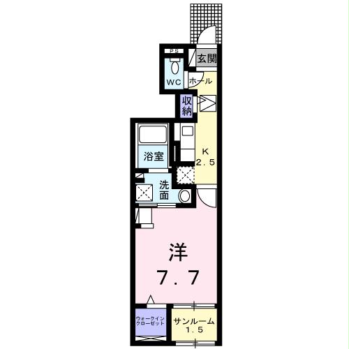 熊本市中央区神水本町のアパートの間取り