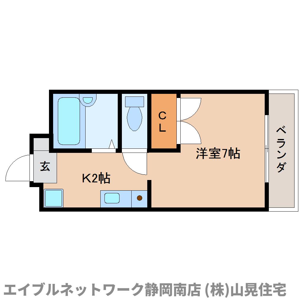 静岡市駿河区曲金のアパートの間取り