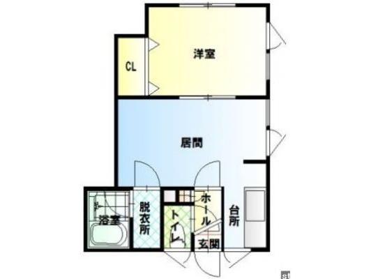 函館市富岡町のアパートの間取り