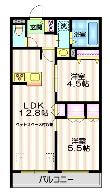 大田区中央のマンションの間取り