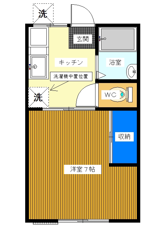 つくば市春日のアパートの間取り