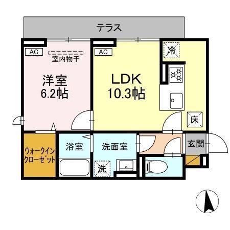 千葉市中央区汐見丘町のアパートの間取り