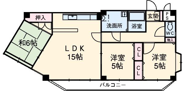 さいたま市大宮区宮町のマンションの間取り