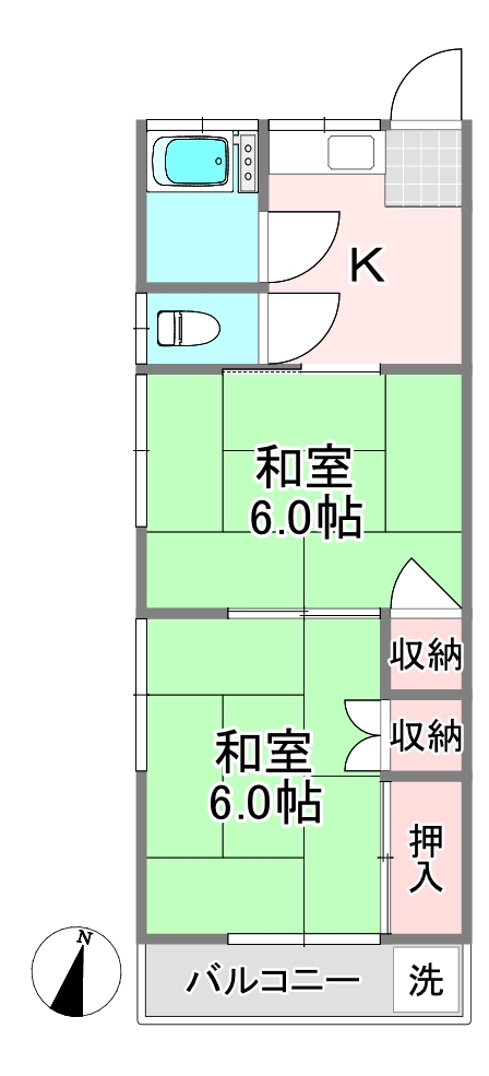 植竹ハイツの間取り