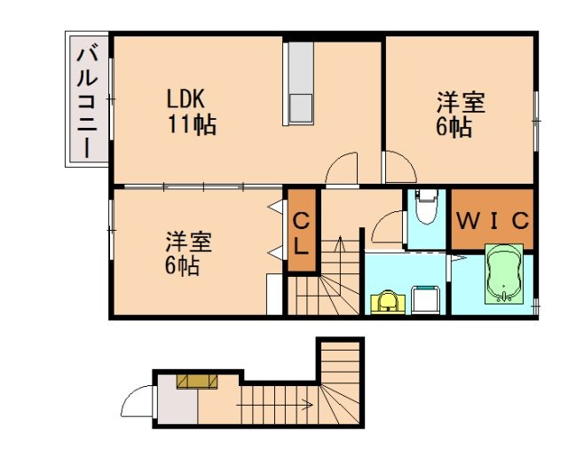 糟屋郡須惠町大字須惠のアパートの間取り