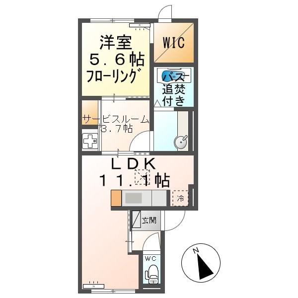 東御市田中のアパートの間取り