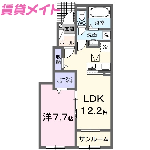 津市藤方のアパートの間取り