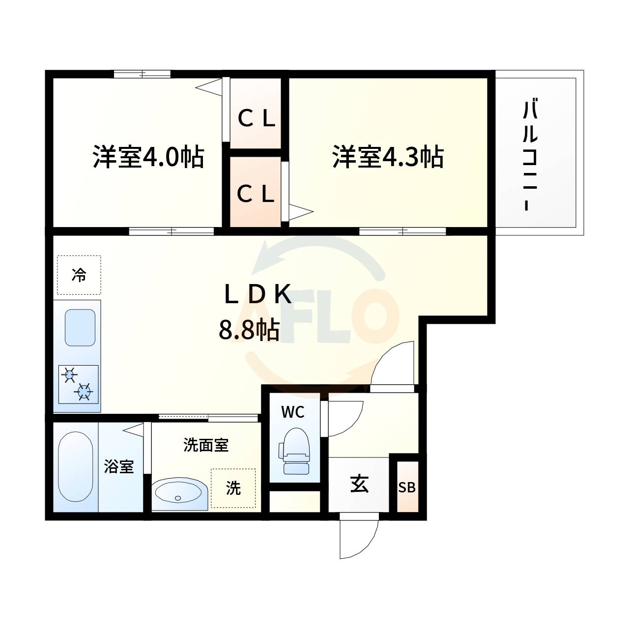 大阪市大正区泉尾のアパートの間取り