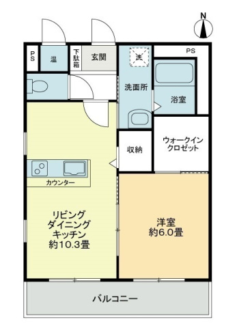 フォブール栗林南Bの間取り