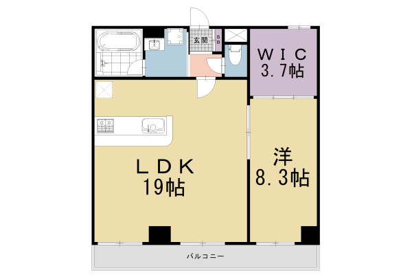 京都市中京区三条町のマンションの間取り