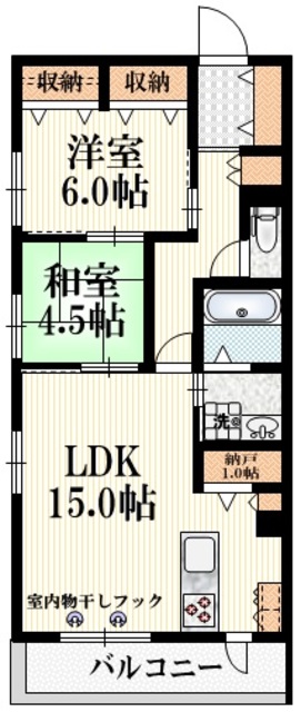 国分寺市戸倉のマンションの間取り