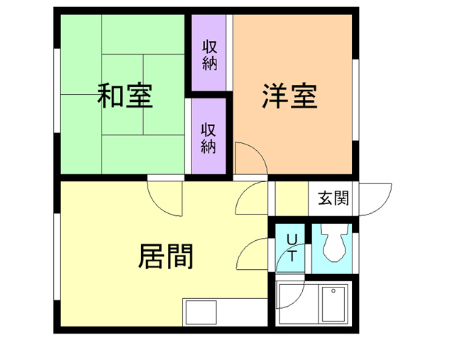 苫小牧市元中野町のアパートの間取り