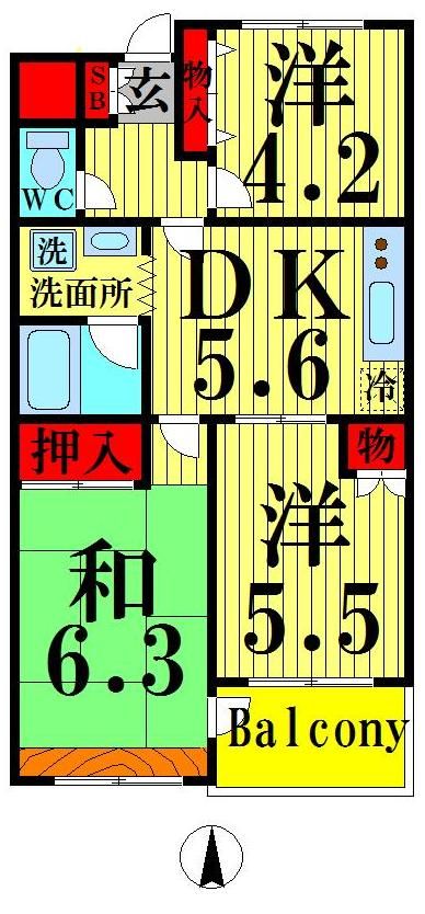 足立区西新井のマンションの間取り