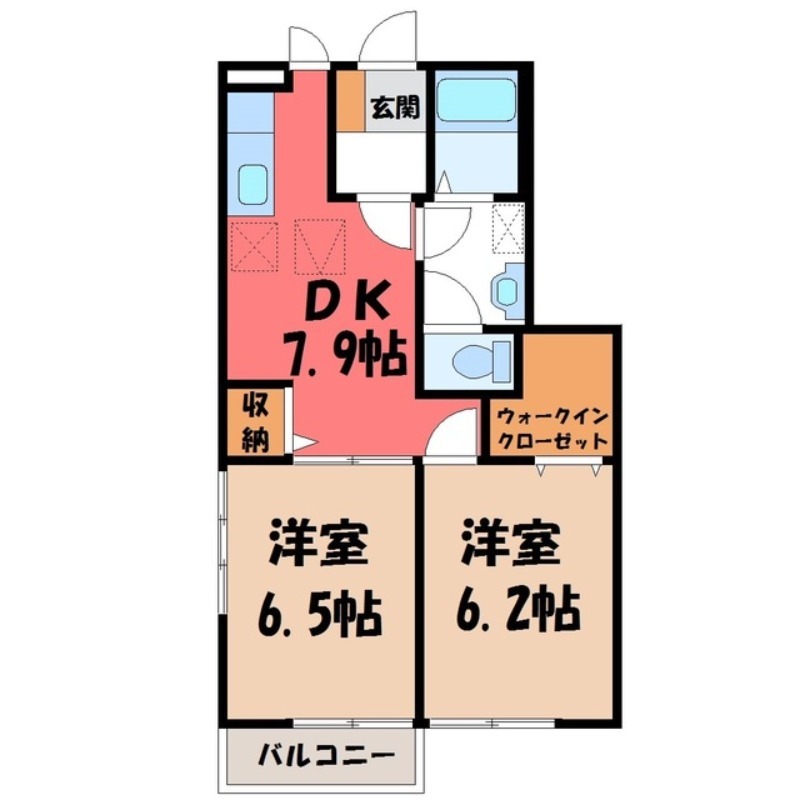 筑西市小川のアパートの間取り