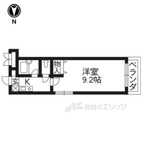 【京都市北区紫竹東栗栖町のマンションの間取り】