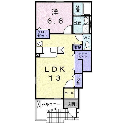 【松山市北斎院町のアパートの間取り】