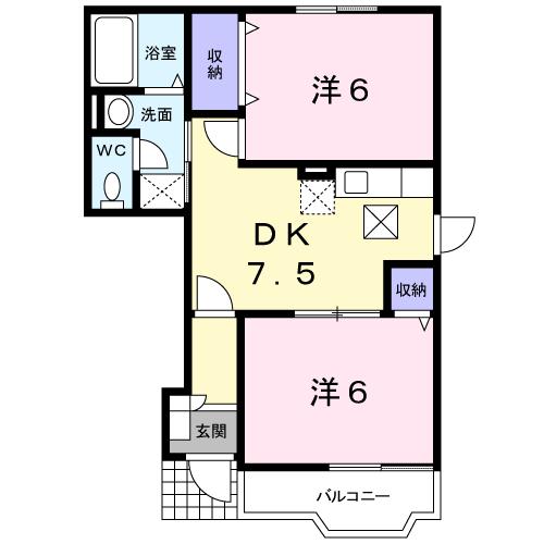 クレール片島二番館　Aの間取り