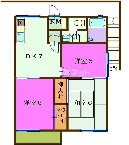 リヴェール玉前Ｂ棟の間取り